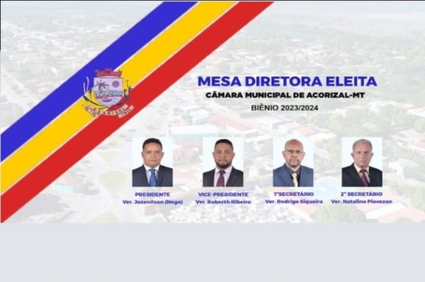 Câmara Municipal de Acorizal elege nova Mesa Diretora para o biênio 2023-2024