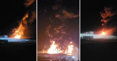 Incêndio de grandes proporções destrói parte de frigorífico da JBS em Mato Grosso