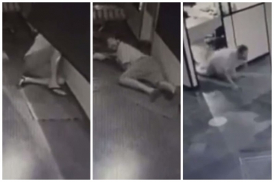 Câmeras flagram ladrão rastejando e engatinhando em mercado
