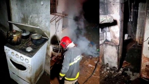 Casa pega fogo e dono quase morre tentando salvar os móveis