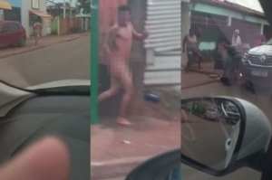 Homem corre nu por ruas de Cuiabá