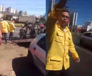 Vídeo mostra troca de ofensas entre &#039;amarelinho&#039; e segurança