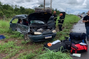 Três são mortos em acidente na Estrada da Guia, MT-010