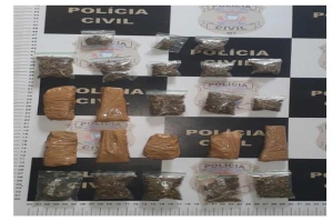 Parte dos entorpecentes apreendidos
