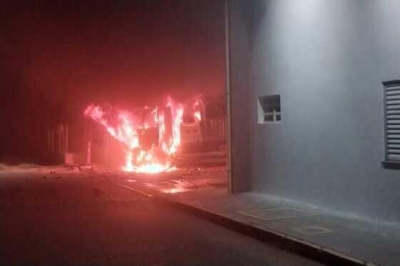 Incêndio na base da Rota do Oeste