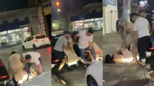 Briga entre mulheres termina em confusão em frente ao Zé Dog; veja