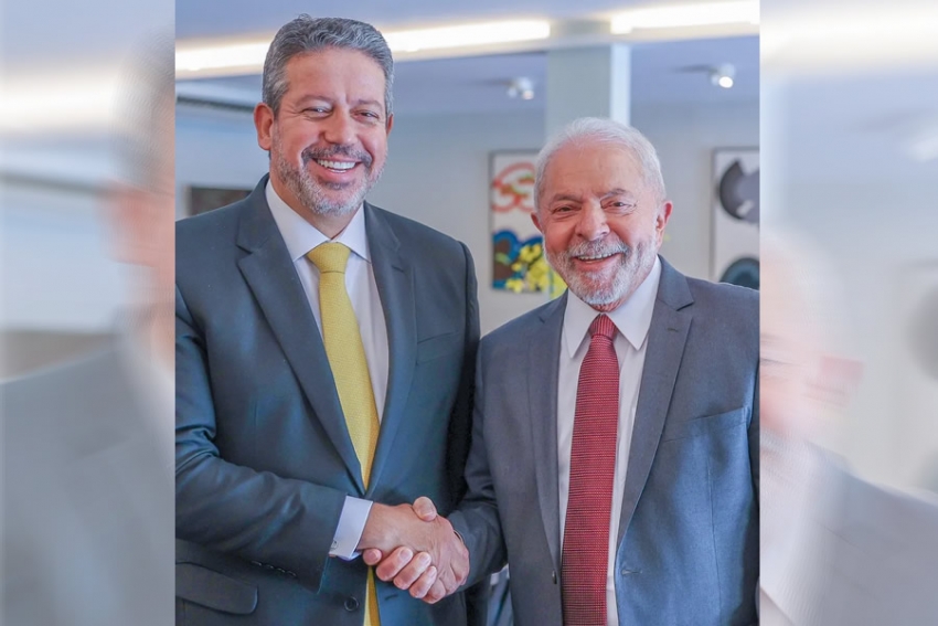 Lula e o presidente da Câmara, Arthur Lira, durante encontro em Brasília