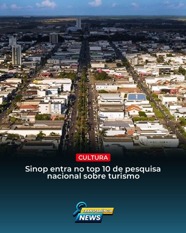 Sinop entra no top 10 de pesquisa nacional sobre turismo
