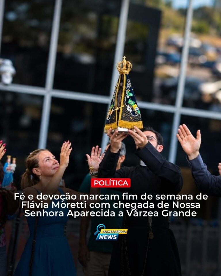 Flávia Moretti recebe Nossa Senhora Aparecida em Várzea Grande