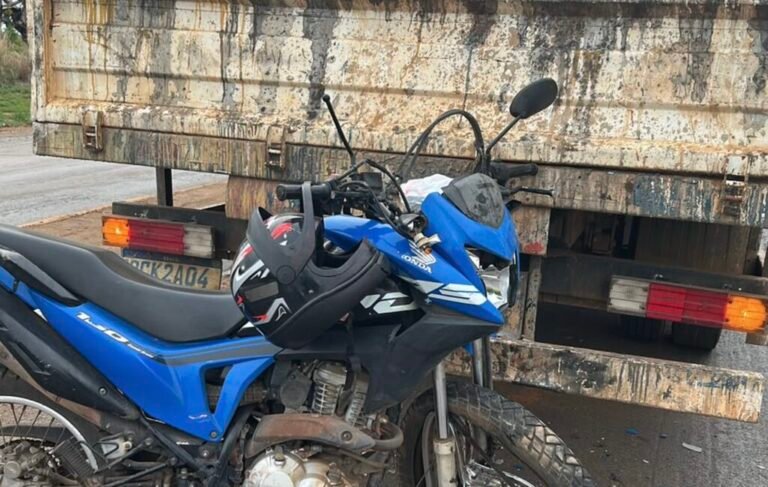 Motociclista fica gravemente ferido após colisão com caminhão em Lucas do Rio Verde