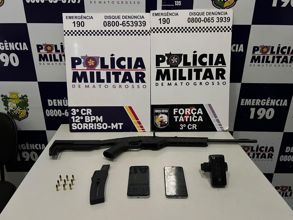 Polícia Militar prende dupla e recupera veículos e arma roubados de residência