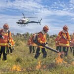 Corpo de Bombeiros combate incêndio em área de vegetação em Campo Verde