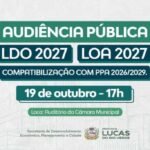 Orçamento para 2027 será apresentado em audiência pública no dia 19 de outubro