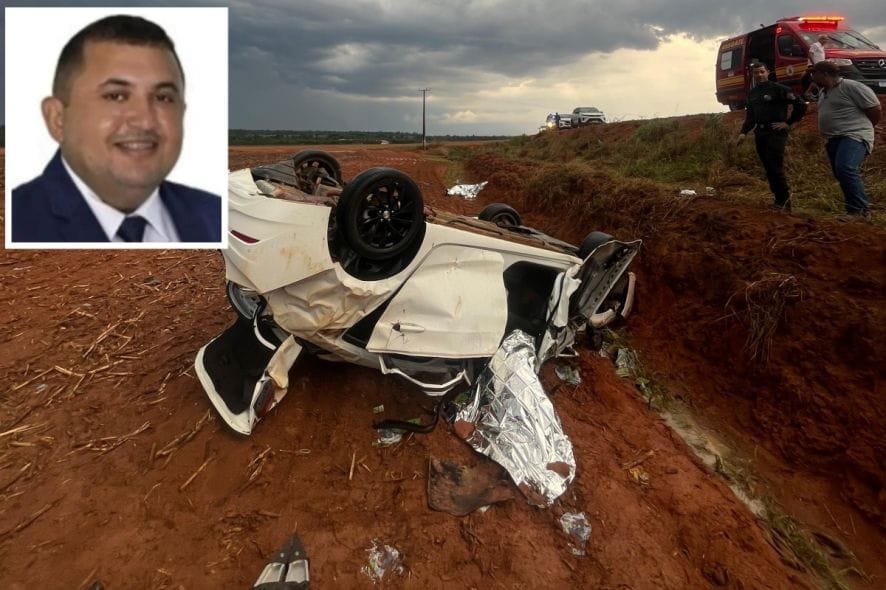 Vereador e duas jovens morrem após carro capotar em curva na MT-109