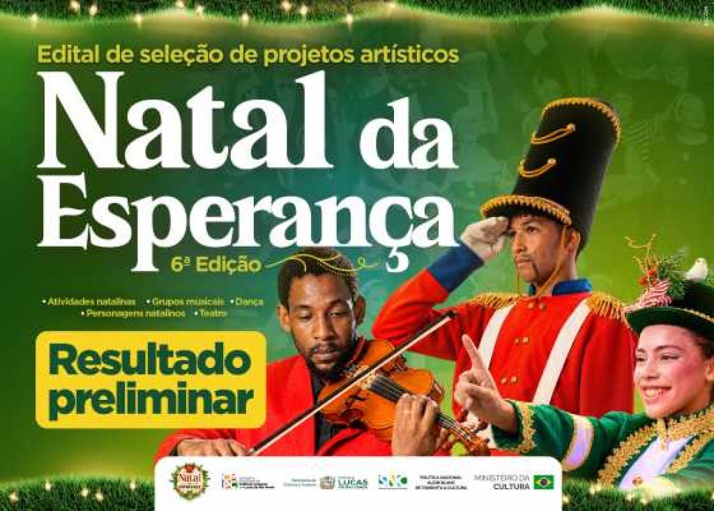 Cultura publica resultado preliminar da seleção de atrações artísticas do Natal da Esperança 2026