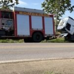 Bombeiros controlam incêndio em caminhão na rodovia BR-070
