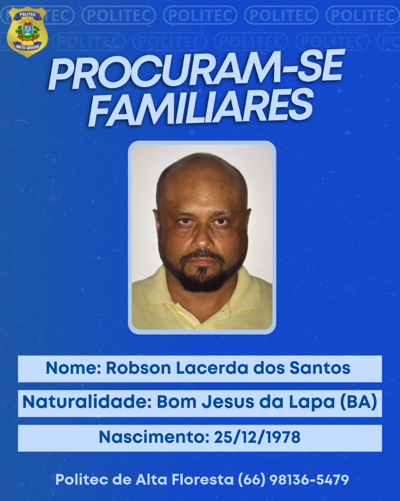 Politec procura por familiares de homem vítima de acidente de trânsito na BR-163