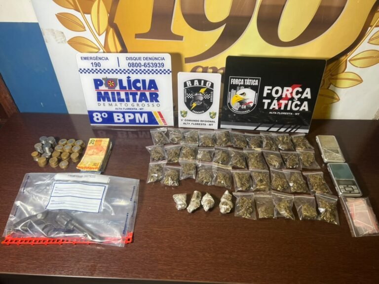 Acusado de tráfico morre em confronto com a PM no Nortão; arma e drogas apreendidas