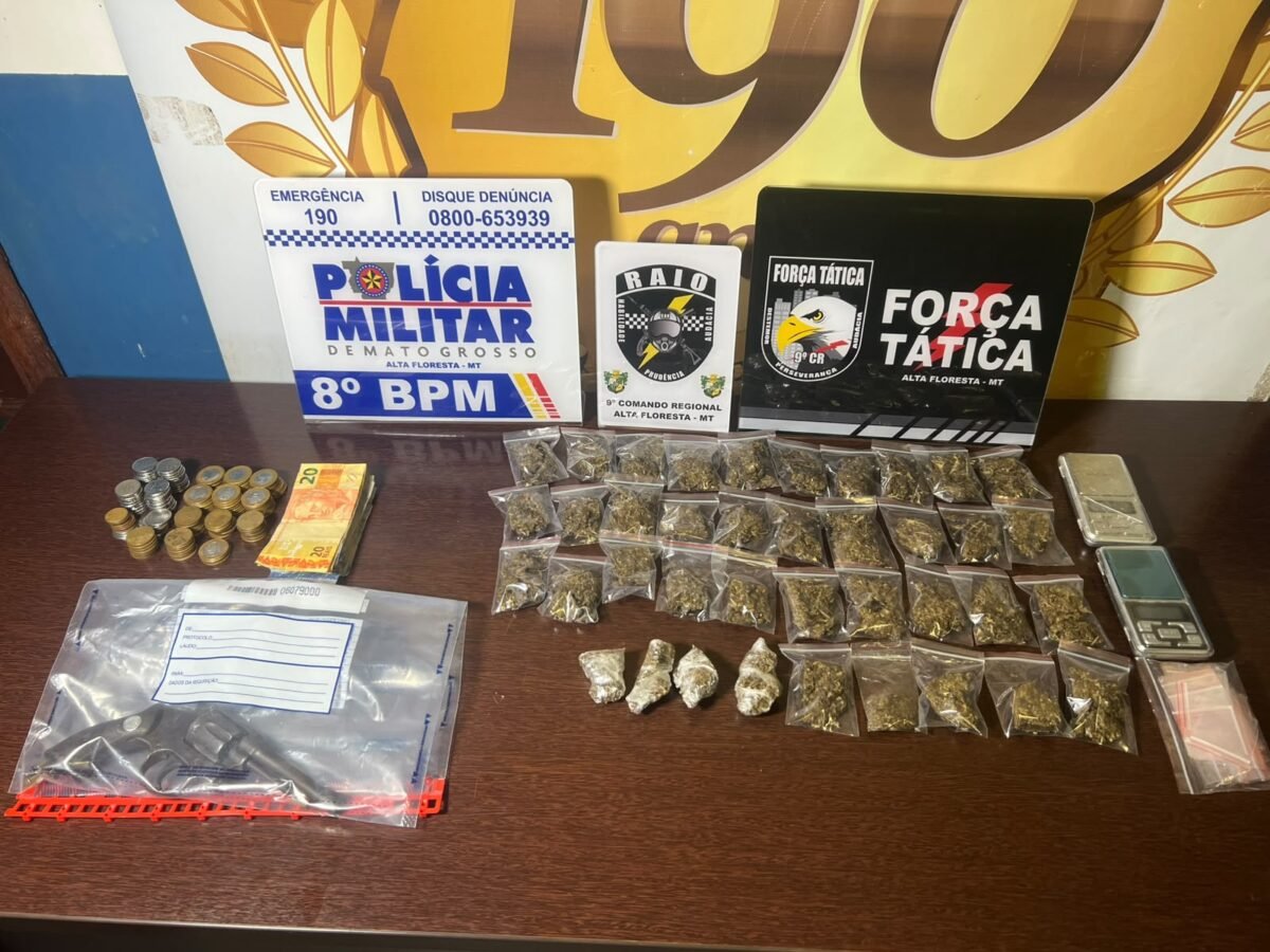 Acusado de tráfico morre em confronto com a PM no Nortão; arma e drogas apreendidas
