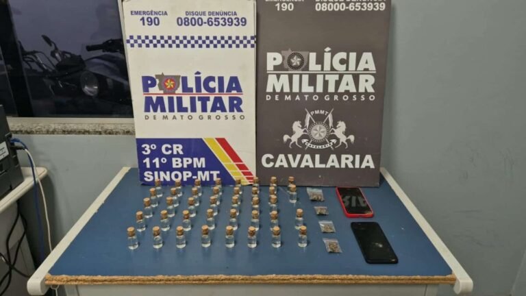 Cavalaria prende suspeito de tráfico em Sinop; maconha e “loló” apreendidos  
