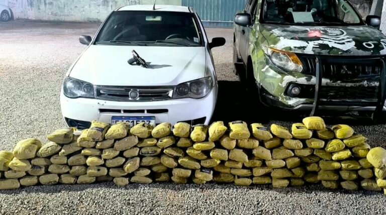 Condutor de carro carregado com drogas troca tiros com policiais do Gefron e acaba baleado em MT