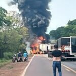 Sobe para dois o número de mortos em colisão entre caminhões na rodovia BR-364