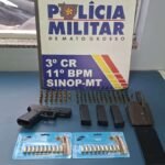 Homem é preso com pistola e mais de 100 munições durante conflito por fazenda em Sinop