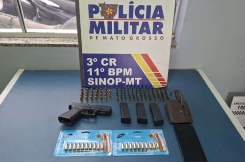 Homem é preso com pistola e mais de 100 munições durante conflito por fazenda em Sinop