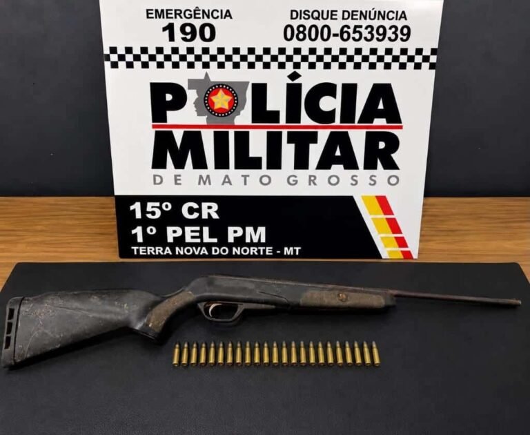 Homem é preso por agredir esposa na frente das filhas e manter espingarda sem registro no Nortão