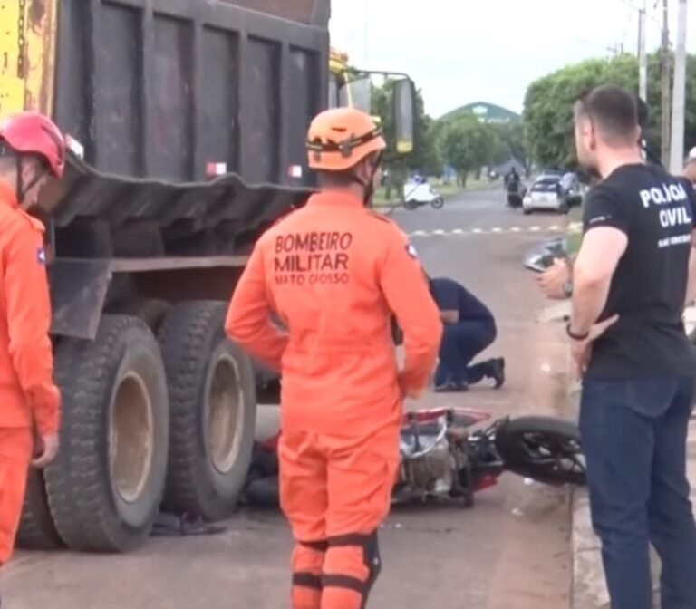 Jovem morre em acidente entre moto e caminhão em Mato Grosso