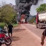 Morto na colisão de carretas que pegaram fogo residia no Nortão; outra vítima sem identificação