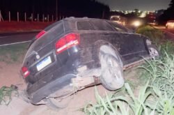 Sinop: carro com quatro pessoas cai em vala na BR-163