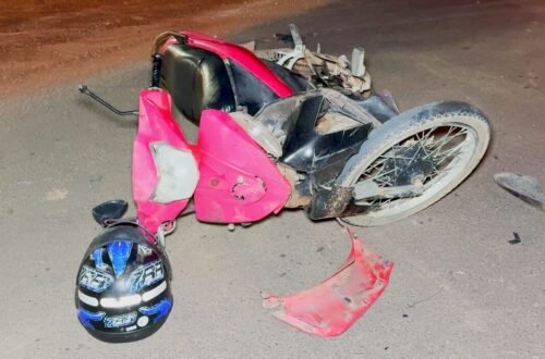 Sinop: motociclista tem fratura após colisão de carro e moto na MT-140