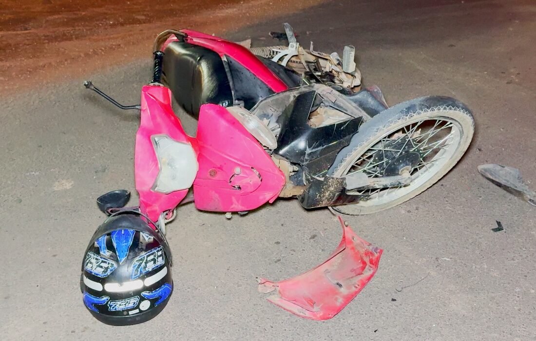 Sinop: motociclista tem fratura após colisão de carro e moto na MT-140