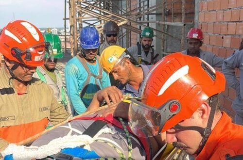 Sinop: trabalhador é socorrido após cair três metros em obra