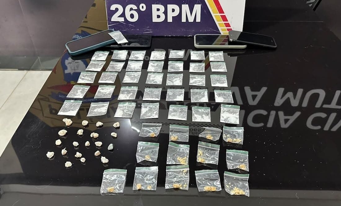 Três são detidos com porções de cocaína e pasta-base em Nova Mutum