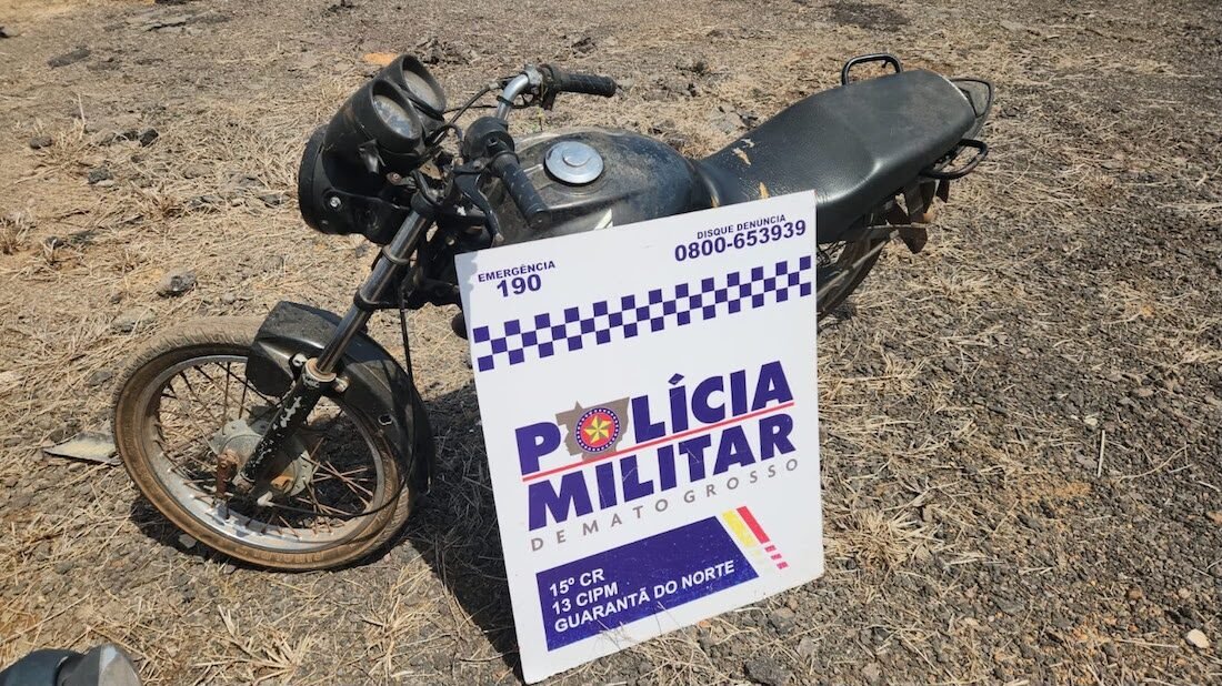 Veículo escondido em pastagem na área rural de Guarantã é recuperado pela PM